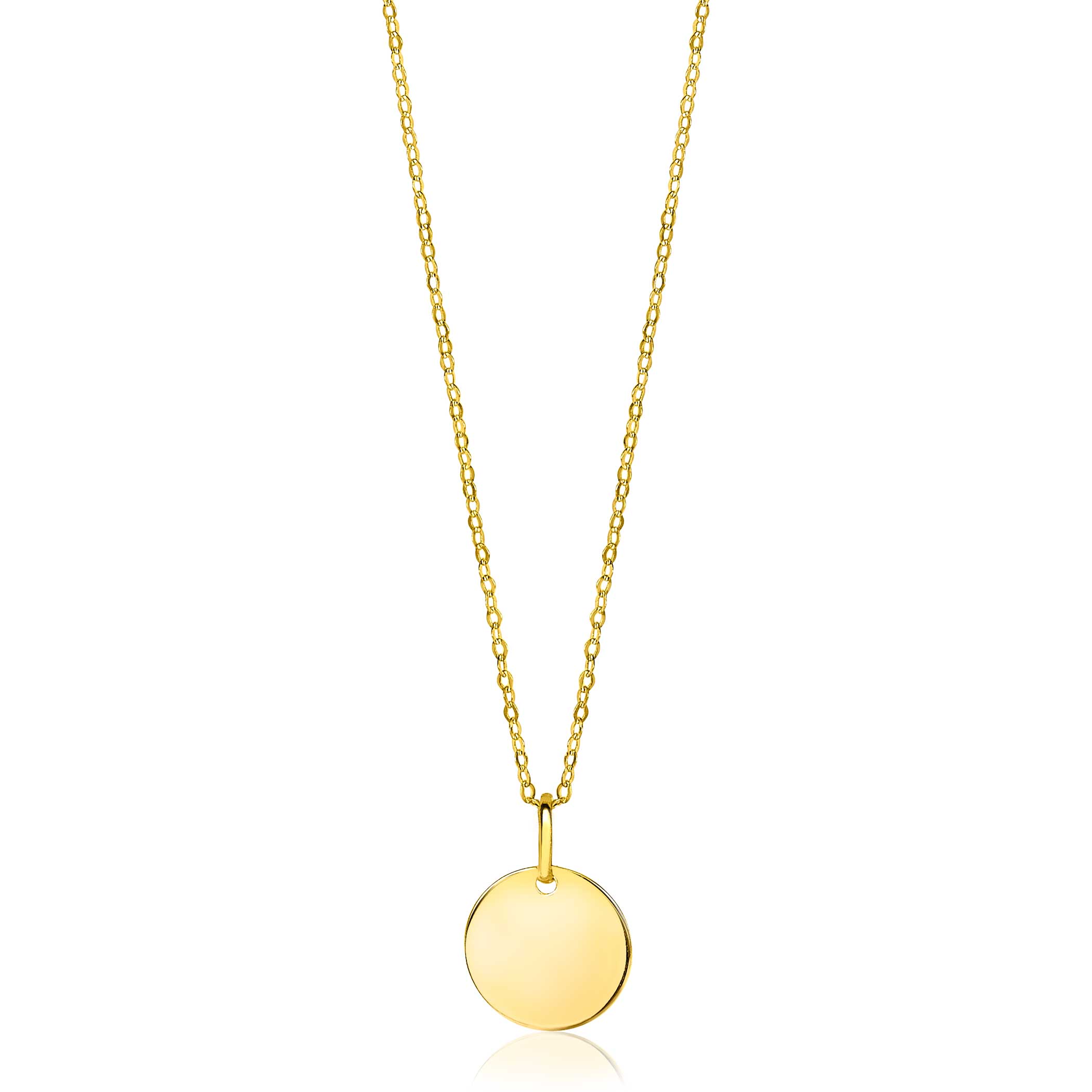 Vacature twist veerboot Wolters juweliers | ZINZI Gold 14 karaat gouden anker ketting met ronde  hanger ZGC254