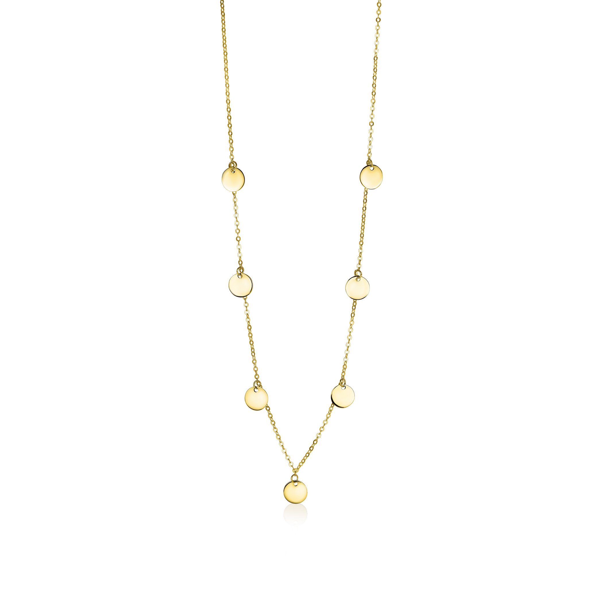 huiselijk Bedankt duim Wolters juweliers | ZINZI Gold 14 karaat gouden collier met 7 rondjes 45cm  ZGC167