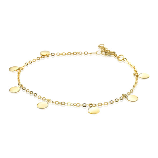 Wolters juweliers | Gold karaat gouden armband ronde plaatjes ZGA167