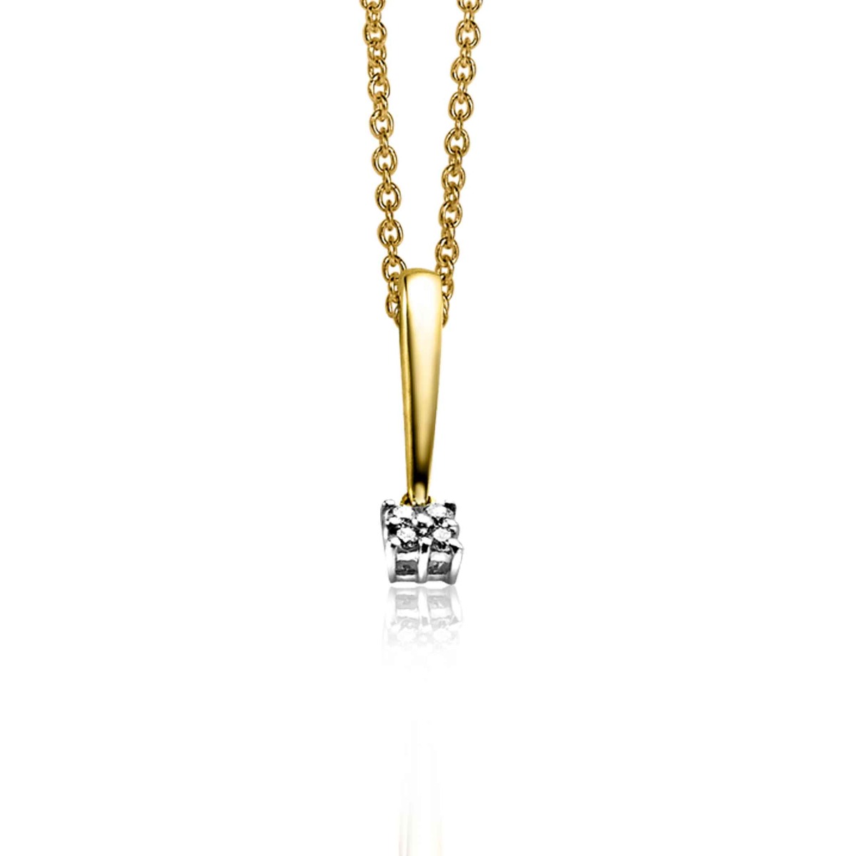 grafiek Wolk of Wolters juweliers | ZINZI gold 14 karaat gouden hanger diamant wit ZGH95