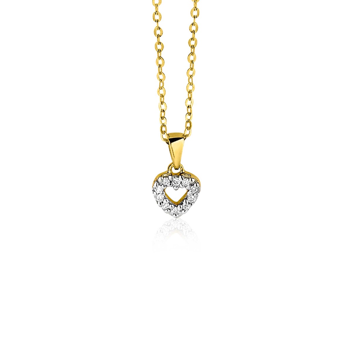 Wolters juweliers | Zinzi Gold 14 karaat gouden hanger diamant ZGH96