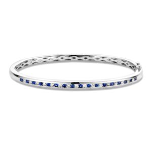 Armband witgoud briljant/saffier