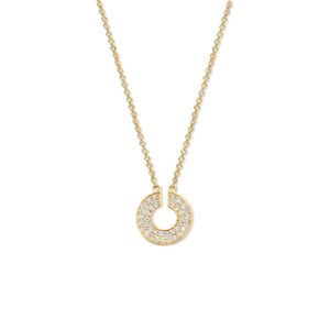 Collier geelgoud briljant 0,11 crt.