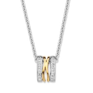 Hanger zilver/goud zirkonia HF625952