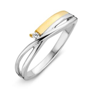 Ring bicolor briljant 0.03 crt.