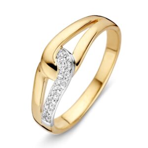 Ring bicolor briljant 0.08 crt.