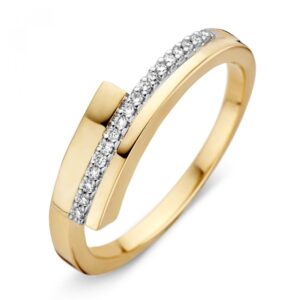 Ring bicolor briljant 0.08 crt.