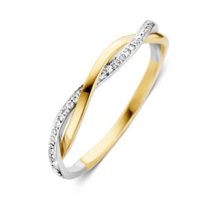 Ring bicolor briljant 0.10 crt.