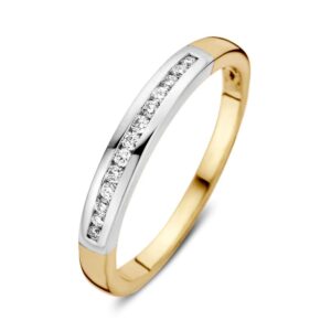 Ring bicolor briljant 0.12 crt.