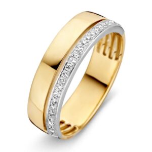 Ring bicolor briljant 0.15 crt.