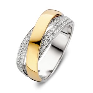 Ring bicolor briljant 0.37 crt.