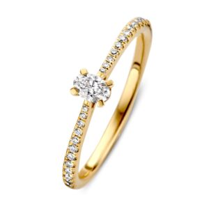 Ring geel briljant 0.28 crt.