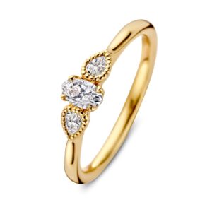Ring geel briljant 0.35 crt.