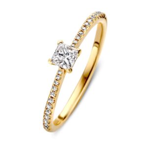 Ring geel briljant 0.38 crt.