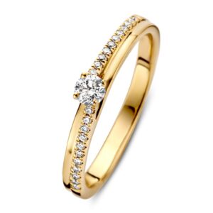 Ring geelgoud briljant 0.21 crt.