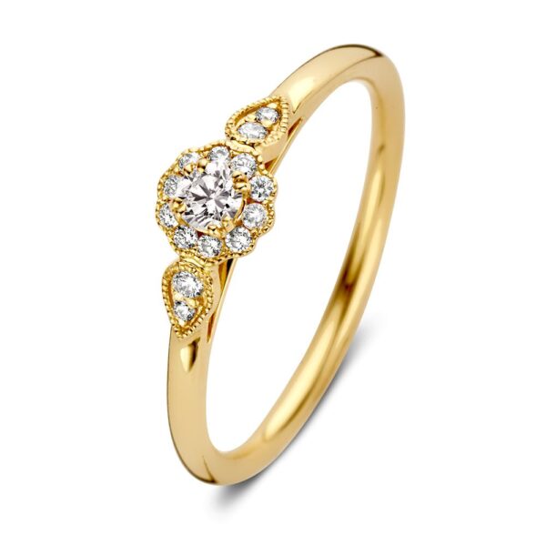 Ring geelgoud briljant 0.21 crt.