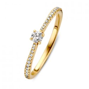 Ring geelgoud briljant 0.22 crt.