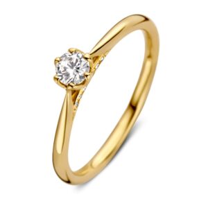 Ring geelgoud briljant 0.26 crt.