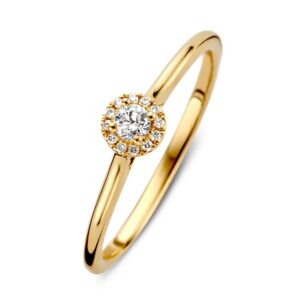 Ring geelgoud diamant 0.16 crt.