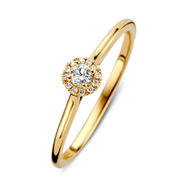 Ring geelgoud diamant 0.16 crt.