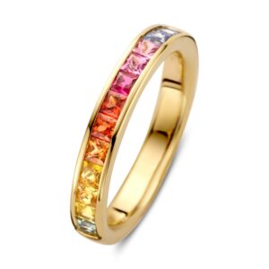 Ring geelgoud saffier