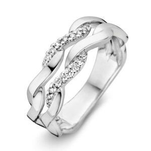 Ring witgoud briljant 0.15 crt.